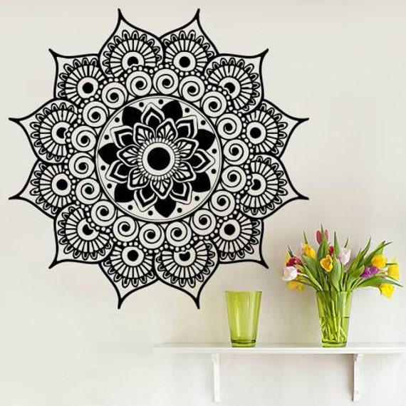 Mandala Wall Art Sticker Decals Yoga Namaste Indian Boho Bedding Decal Vinyl Home Decor Nursery Meditation Bedroom Ms430 - image 1