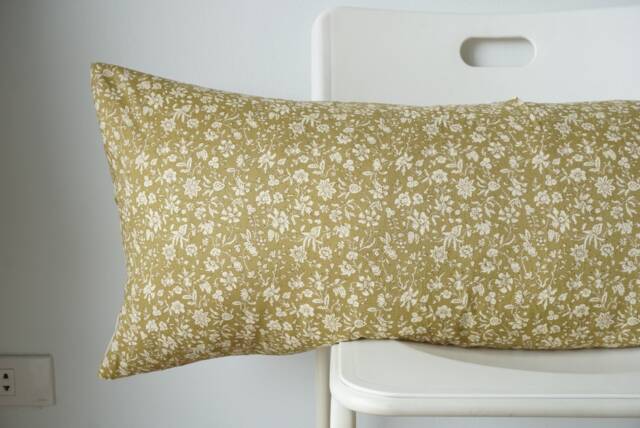 Floral Lumbar Pillow Cover Indian Block Print, Boho Farmhouse Decor - image 1