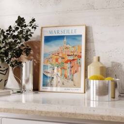 Marseille Travel Print, France Poster, French Art, Colourful Art - thumbnail 3