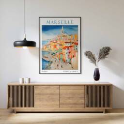 Marseille Travel Print, France Poster, French Art, Colourful Art - thumbnail 2