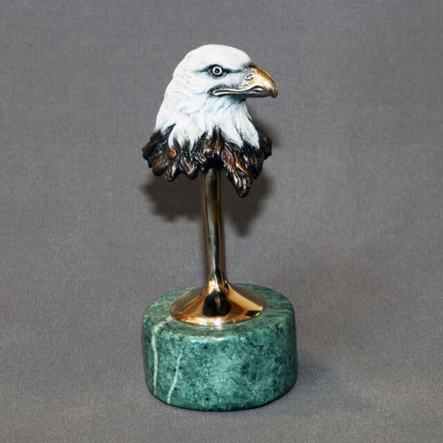 Bronze Eagle Sculpture Signed Limited Edition Bird Of Prey Figurine - image 1