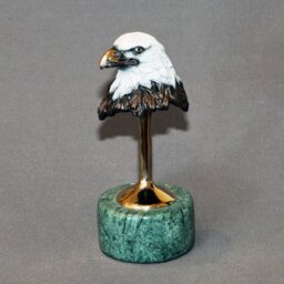 Bronze Eagle Sculpture Signed Limited Edition Bird Of Prey Figurine - thumbnail 2