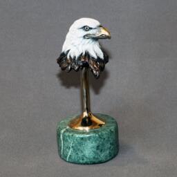 Bronze Eagle Sculpture Signed Limited Edition Bird Of Prey Figurine - thumbnail 1