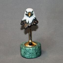 Bronze Eagle Sculpture Signed Limited Edition Bird Of Prey Figurine - thumbnail 4