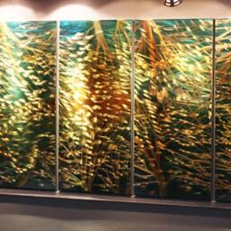 Metal Abstract Wall Art, Modern 3D Sculpture, Indoor Outdoor Decor - thumbnail 3