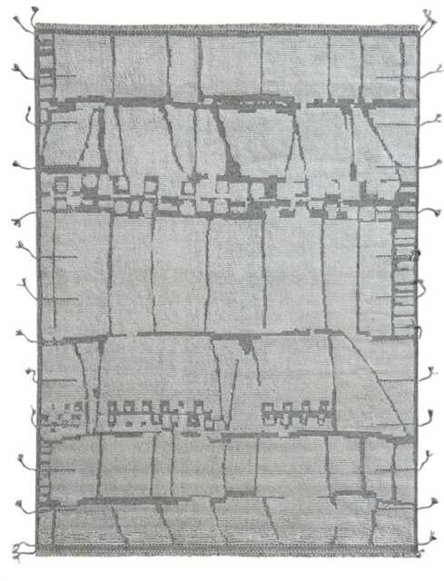 Hand-Knotted Moroccan Beni Ourain Rug, 100% Natural Wool, Modern Berber Carpet For Living Room - image 1