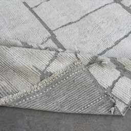 Hand-Knotted Moroccan Beni Ourain Rug, 100% Natural Wool, Modern Berber Carpet For Living Room - thumbnail 4