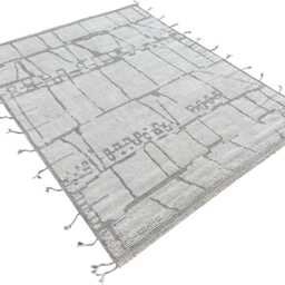 Hand-Knotted Moroccan Beni Ourain Rug, 100% Natural Wool, Modern Berber Carpet For Living Room - thumbnail 3