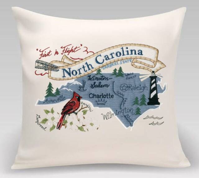 North Carolina State Pillow With Feather Insert - image 1