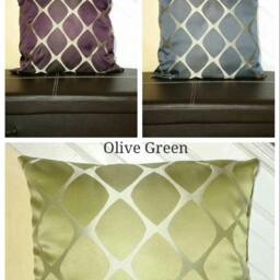 Pillow Cover Prairie Green, Dark Plum, Grey Lattice D??cor Covers - thumbnail 3