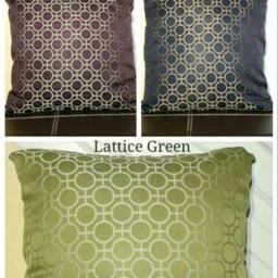 Pillow Cover Prairie Green, Dark Plum, Grey Lattice D??cor Covers - thumbnail 4