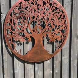 Handmade Bronze Tree Of Life Wall Art, Lovebirds Anniversary Gift - thumbnail 2