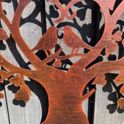 Handmade Bronze Tree Of Life Wall Art, Lovebirds Anniversary Gift - thumbnail 4