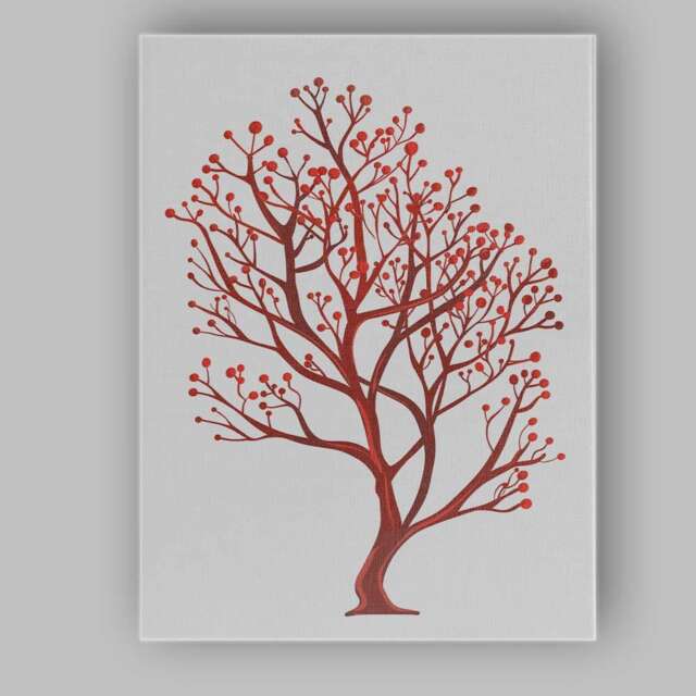 Elegant Red Coral Branch Ocean Botanical Illustration Canvas Wall Art Print Decor Picture Ready To Hang - image 1