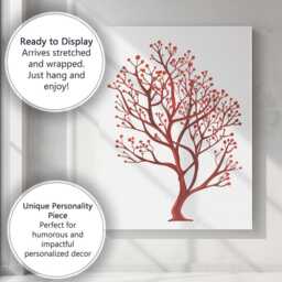 Elegant Red Coral Branch Ocean Botanical Illustration Canvas Wall Art Print Decor Picture Ready To Hang - thumbnail 3
