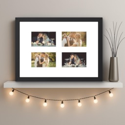 Instax Wide Photo Frame - 4 Large Display A4 Film Minimalist Black White Or Oak Wood