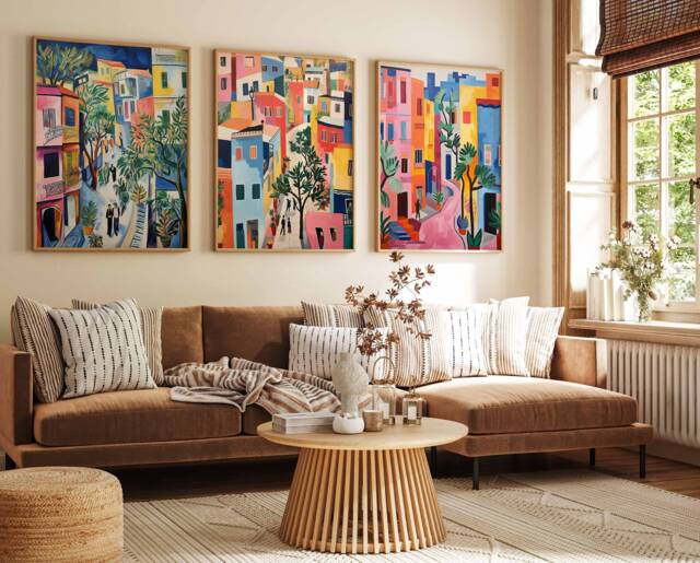 Set Of 3 Israel Poster Set, Vintage Israeli Floral Prints, Indigenous Art, Folk Art Poster, Jewish Wall Art, Middle East A1/A2/A3/A4 - image 1