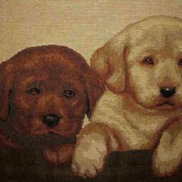 Labrador Puppies - Mans Best Friend in Frame Tapestry Cushion Cover - thumbnail 3