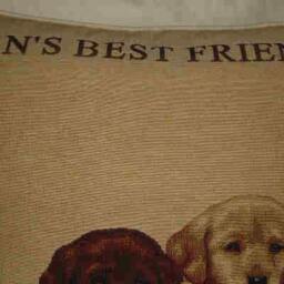 Labrador Puppies - Mans Best Friend in Frame Tapestry Cushion Cover - thumbnail 2