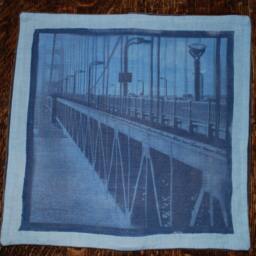 San Francisco Golden Gate Bridge Ephemera Photo Linen Decorative Pillow Cover Ooak - thumbnail 2