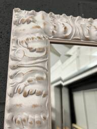 Handmade Wall Mirror Handcrafted Bevelled Mirror Ornate Chalk White Made in Cumbria Art Deco - thumbnail 1