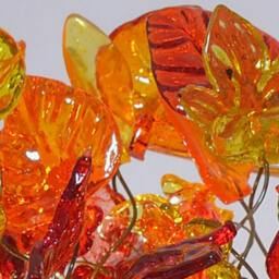 Floral & Leaves Resin Chandelier Warm Tone Ceiling Light Decor - thumbnail 3
