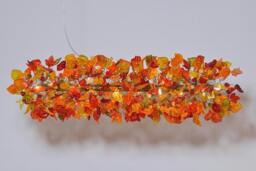 Floral & Leaves Resin Chandelier Warm Tone Ceiling Light Decor