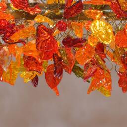 Floral & Leaves Resin Chandelier Warm Tone Ceiling Light Decor - thumbnail 2