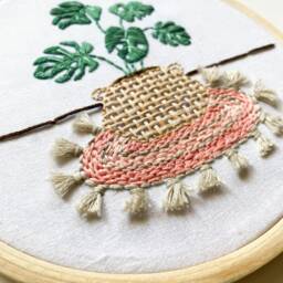 Monstera Embroidery Kit, Diy , Hand Tutorial, Gift For Mother, Plant Lady, Mom Gift, Plant - thumbnail 2