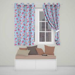 Cute Strawberry Milkshake Cupcake Dessert Seamless Pattern Readymade Eyelet Ring Top Thermal 100% Blackout Curtains - thumbnail 1