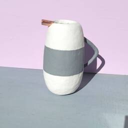 Arrow Paper Mache Wet Vase Pitcher With Copper Plated Spout - thumbnail 1