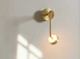 Mid-Century Style Brass Wall Lamp With Adjustable Head Softspot Vertical Sconce/Articulating- Stilnovo in Finish - thumbnail 1
