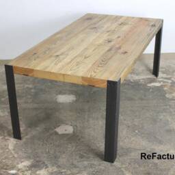 Coffee Table Made Of Old Scaffold Planks, Occasional Table, Coffee Industrial Wood Upcycling Reclaimed - thumbnail 2