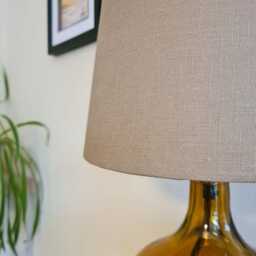 New Mini Hazelnut Brown Cone Lampshade in Linen, Conical Fat Lamp Shade - thumbnail 3