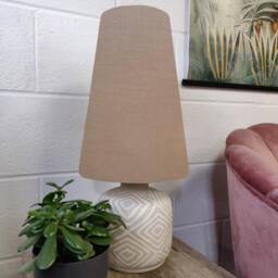 New Mini Hazelnut Brown Cone Lampshade in Linen, Conical Fat Lamp Shade - thumbnail 2