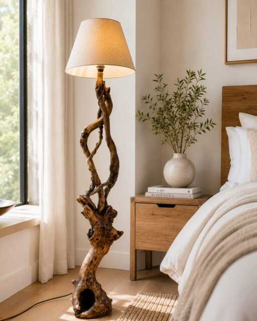 Handmade Driftwood Floor Lamp - image 1
