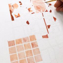 Virginia Tech Hand Painted Campus Watercolor Map - Art Print Blacksburg Town & Gown University Plan Graduation Gift Collegiate Hokie Decor - thumbnail 3