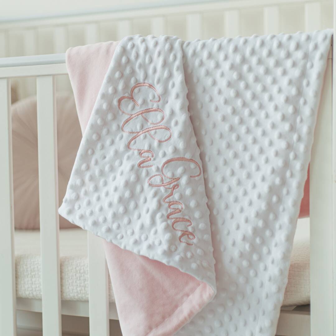 Embroidered Minky Baby Blankets Embroidered Cow Penny Calf Minky