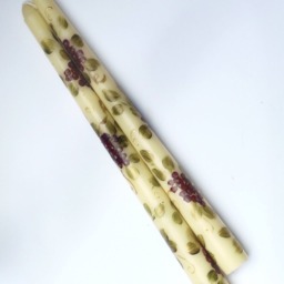 Hand Painted Grapes Ivory Taper Candles, Grapevines Tuscan Kitchen Decor - thumbnail 4