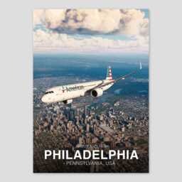 American Airlines Airbus A321 Neo Poster - Philadelphia Pennsylvania Aviation Art Print Civil Airliner Wall Pilot Office Decor - thumbnail 1