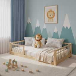 Solid Pine Montessori Floor Bed - Low Ground Toddler Frame By Snuglee - Free Delivery - thumbnail 2