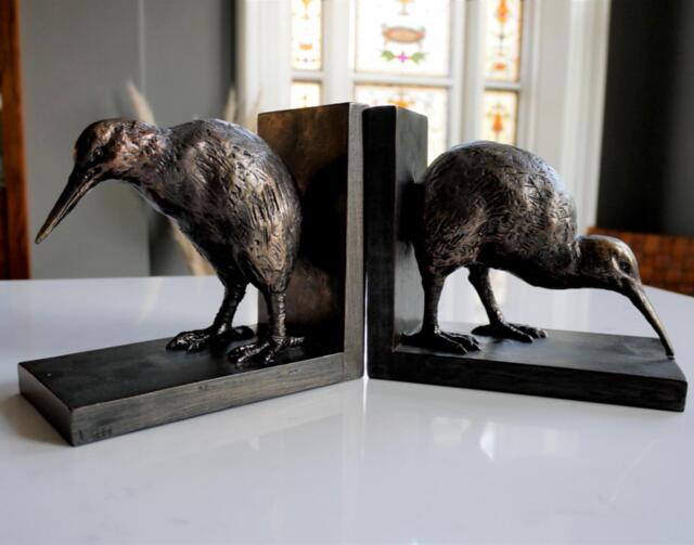 Brown Finish Resin Bird Book Ends Home Decoration Ornament Antique Style - image 1