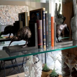 Brown Finish Resin Bird Book Ends Home Decoration Ornament Antique Style - thumbnail 2
