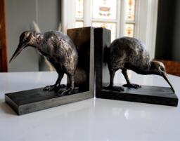 Brown Finish Resin Bird Book Ends Home Decoration Ornament Antique Style - thumbnail 1