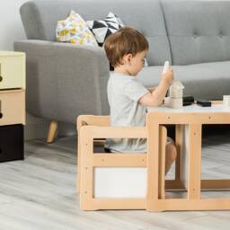 Montessori Multifunctional Chair & Box Set Solid Wood Kids Furniture - thumbnail 4