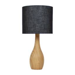 Hand Turned Oak Table Lamp/ Wooden Lamp - thumbnail 3