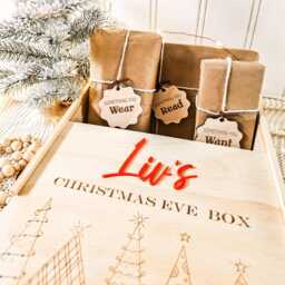 Personalized Wooden Christmas Eve Box, Engraved Family Xmas Keepsake - thumbnail 3