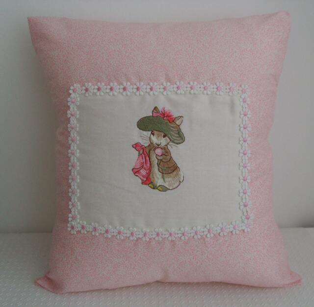 Beatrix Potter Benjamin Bunny Embroidered - Nursery Cushion - image 1