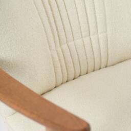 Reloved Chair . Cream White - Upholstered Accent Lounge Retro Vintage Boucle Modern - thumbnail 2