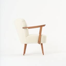 Reloved Chair . Cream White - Upholstered Accent Lounge Retro Vintage Boucle Modern - thumbnail 3